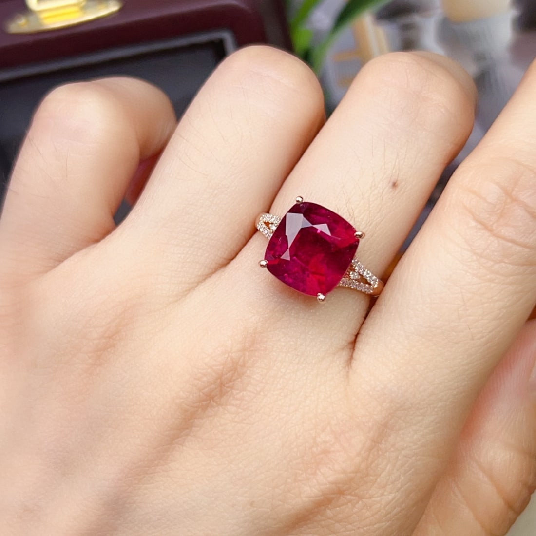 14k Gold 5.80 Ctw Natural Tourmaline & Diamond Ring - 5