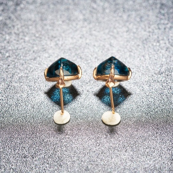 14k Gold 10.5 Ct Natural Topaz Earrings - 5