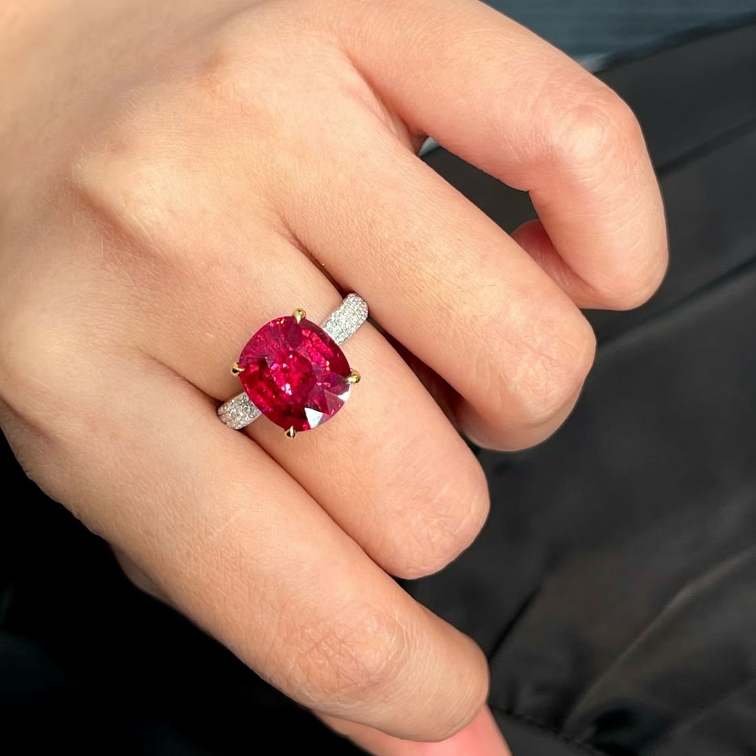 14k Gold 5.54 Ctw Natural Tourmaline & Diamond Ring - 2