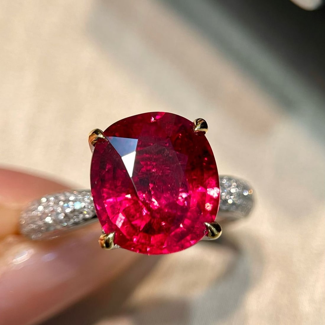 14k Gold 5.54 Ctw Natural Tourmaline & Diamond Ring - 3