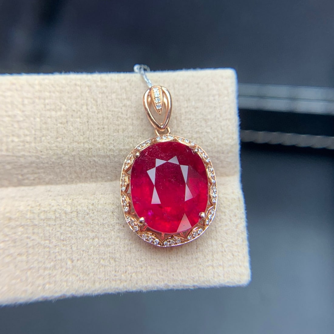 14k Gold 6.1 Ct Natural Tourmaline & Diamond Pendant( Without Chain ) - 2