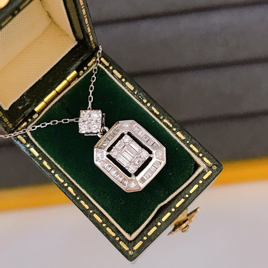 14k Gold 0.4 Ct Natural H Diamond Necklace - 3