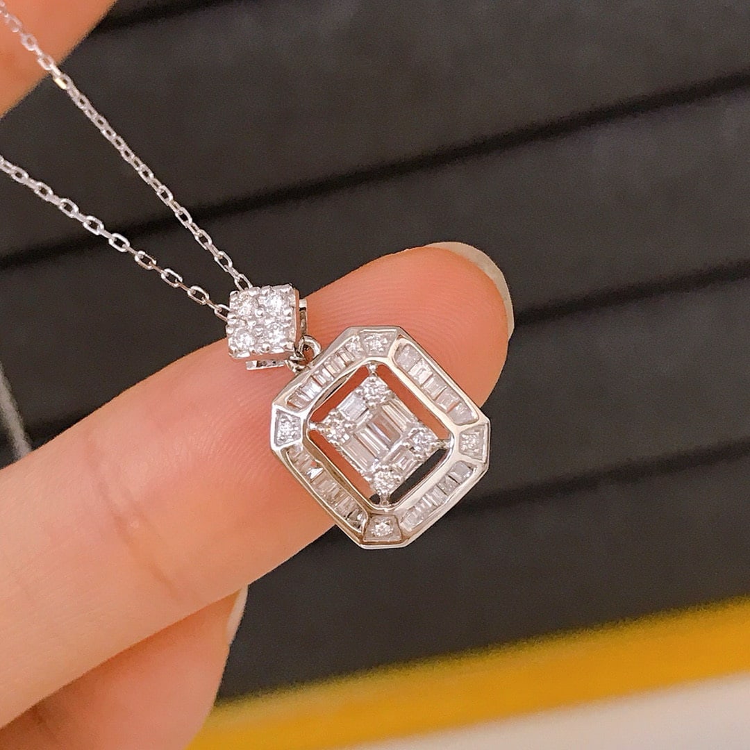 14k Gold 0.4 Ct Natural H Diamond Necklace - 4