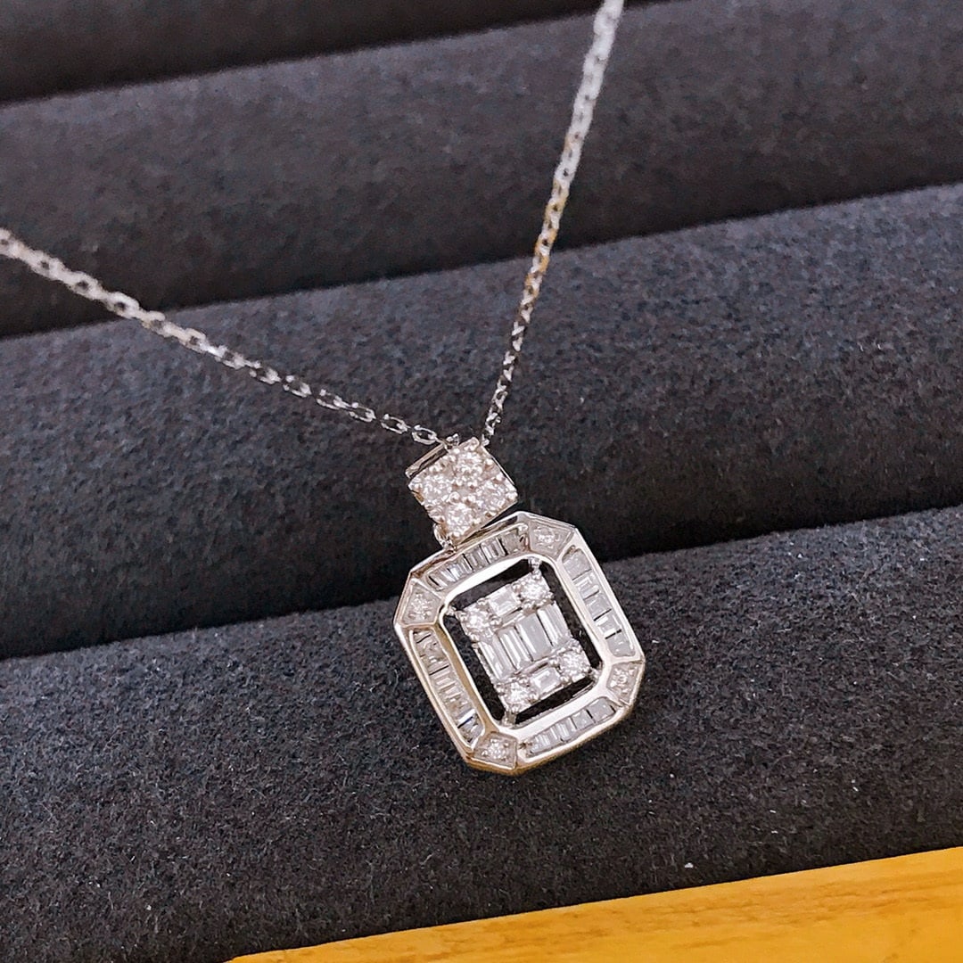 14k Gold 0.4 Ct Natural H Diamond Necklace - 5
