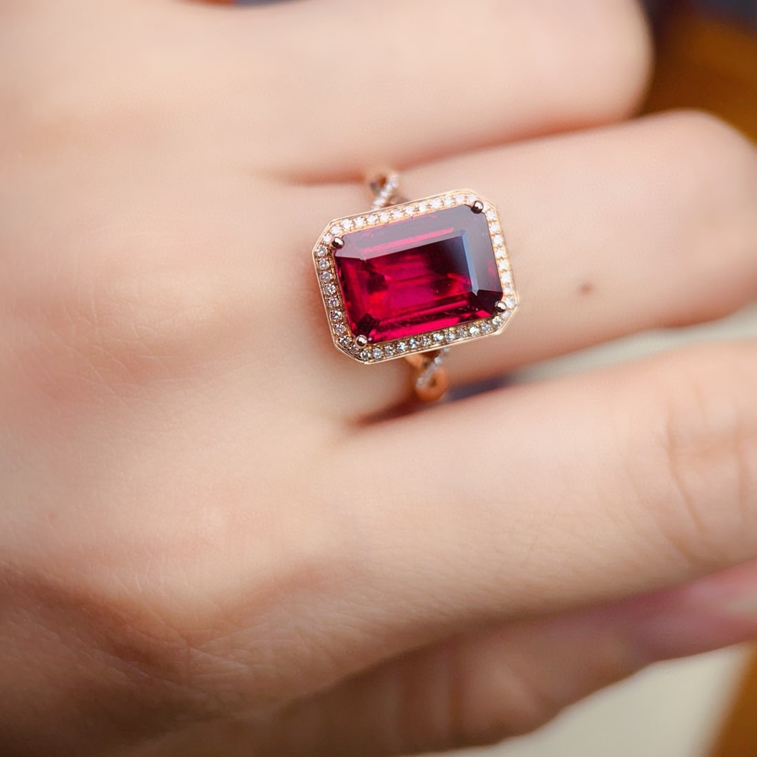 14k Gold 3.57 Ctw Natural Tourmaline & Diamond Ring - 4