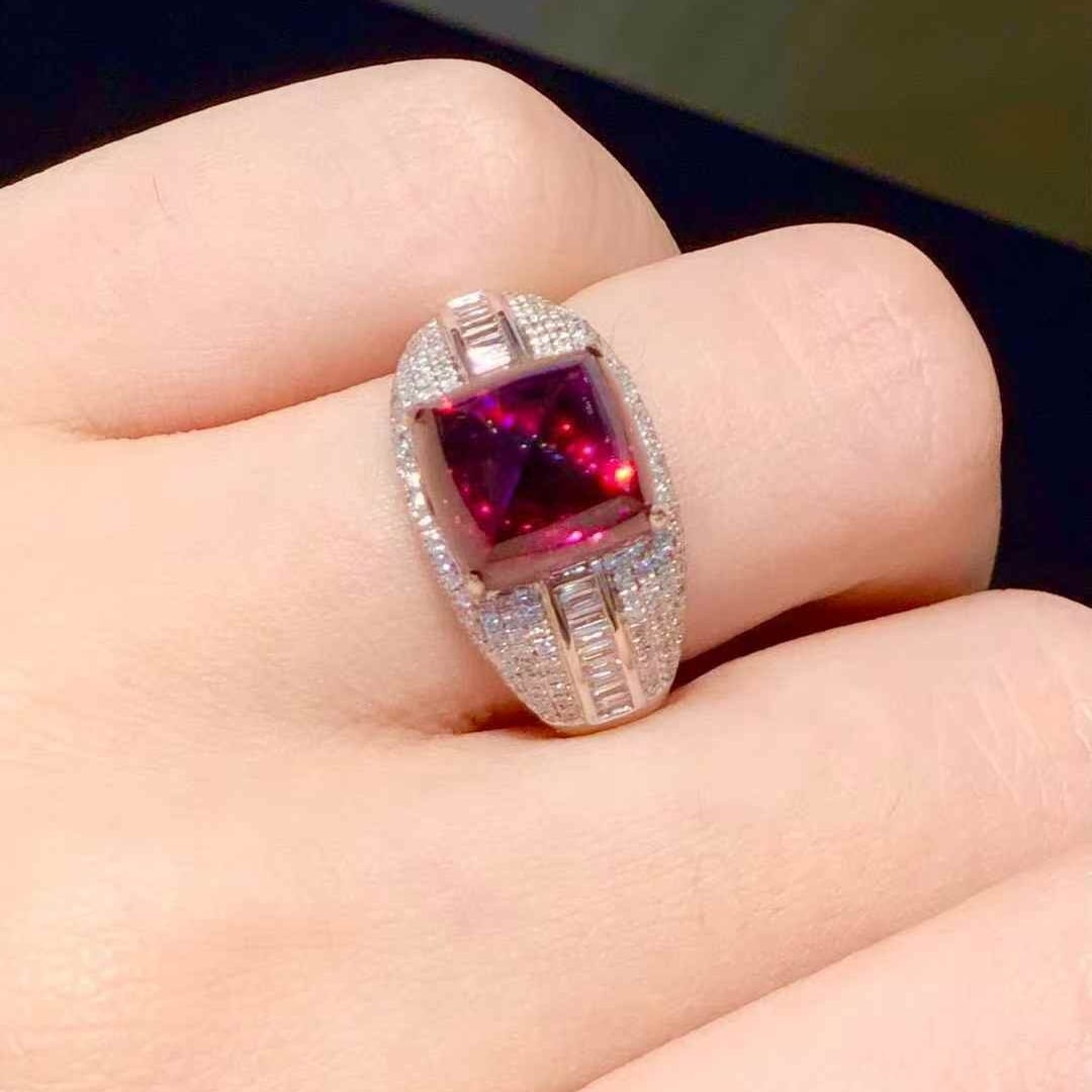 14k Gold 5.6 Ct Natural Tourmaline & Diamond Ring - 6