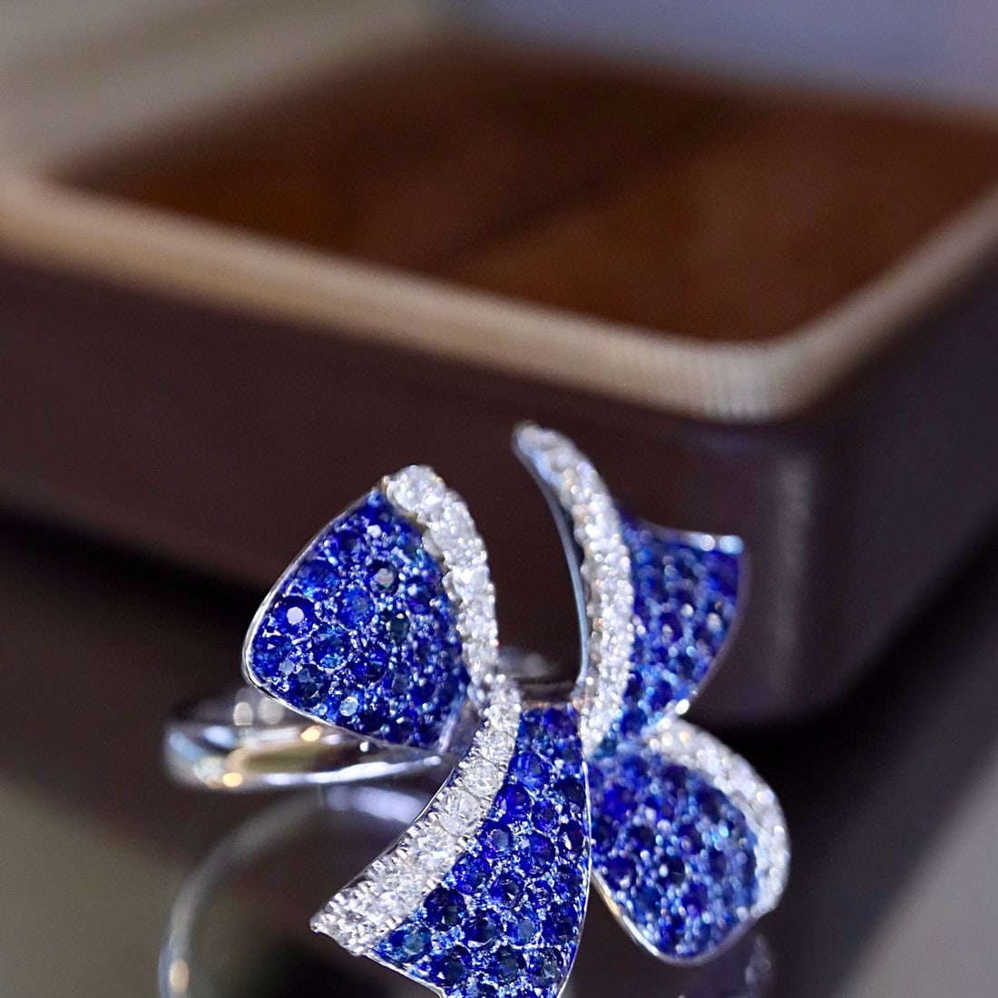 14k Gold 2.65 Ctw Natural Sapphire & Diamond Ring - 2