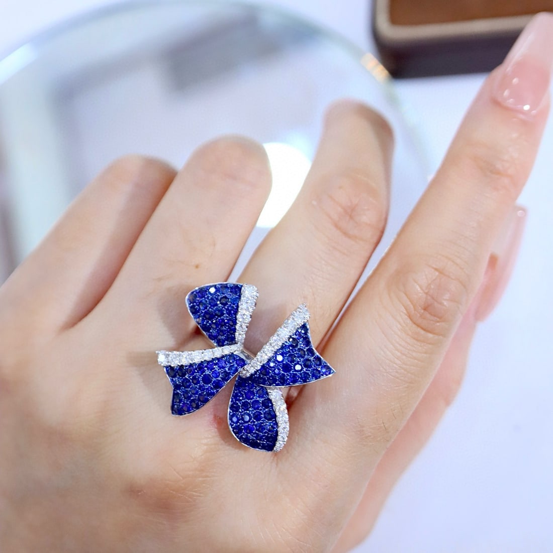 14k Gold 2.65 Ctw Natural Sapphire & Diamond Ring - 4
