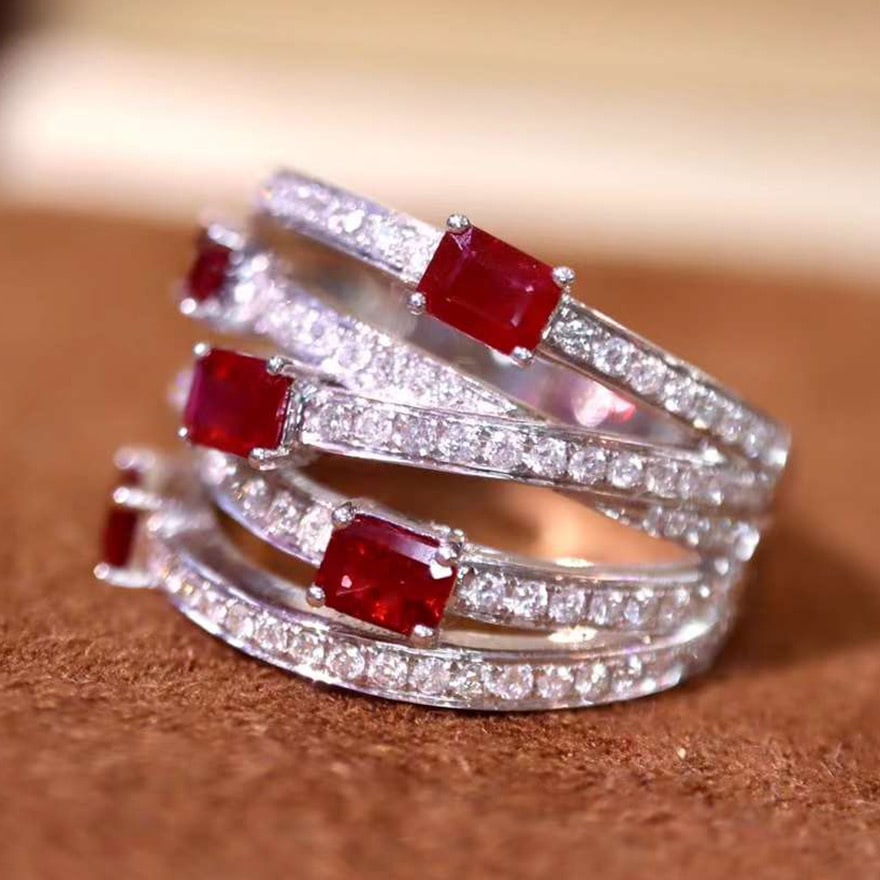 14k Gold 2.19 Ctw Vivid Red Natural Ruby & Diamond Ring - 3