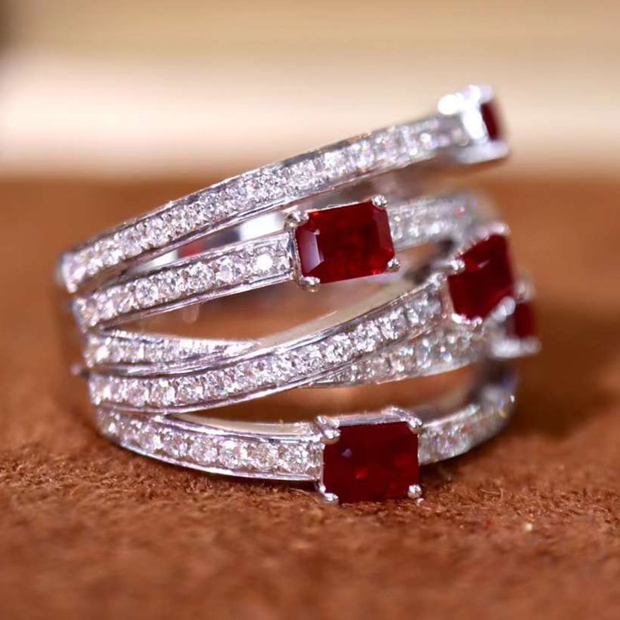 14k Gold 2.19 Ctw Vivid Red Natural Ruby & Diamond Ring - 4