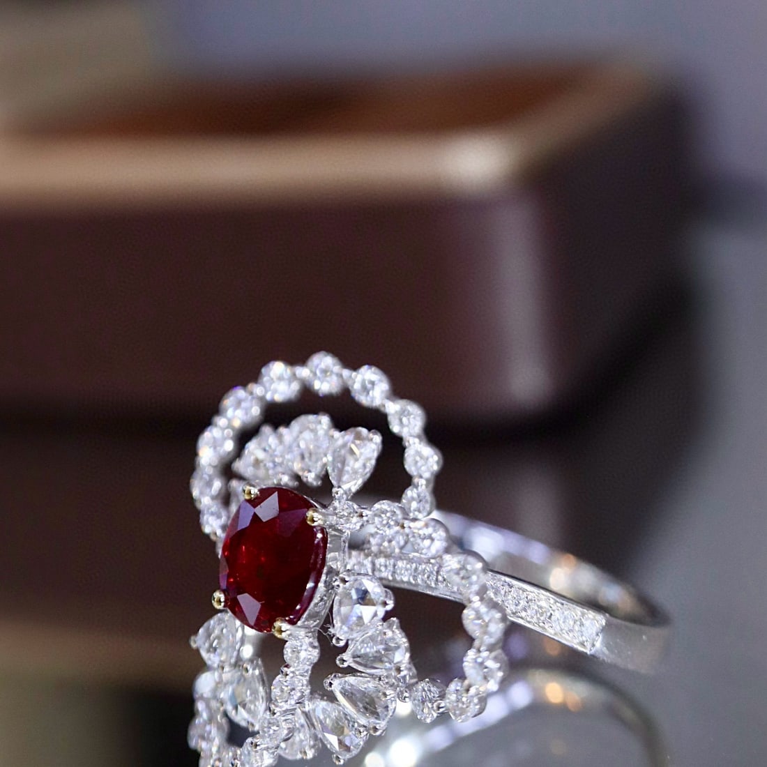 14k Gold 1.71 Ctw Natural Ruby & Diamond Ring - 3
