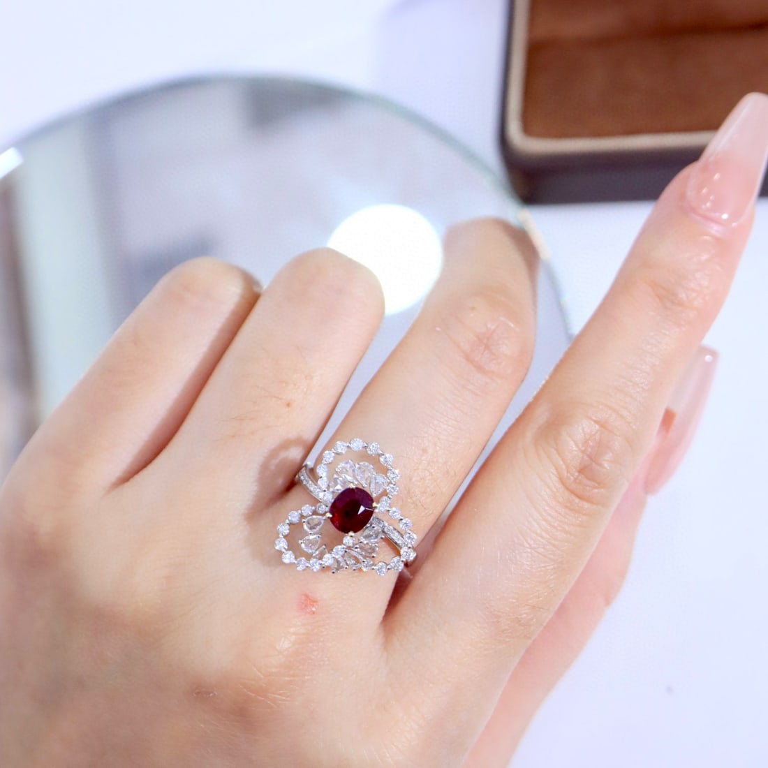 14k Gold 1.71 Ctw Natural Ruby & Diamond Ring - 4