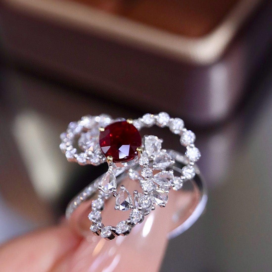 14k Gold 1.71 Ctw Natural Ruby & Diamond Ring - 8