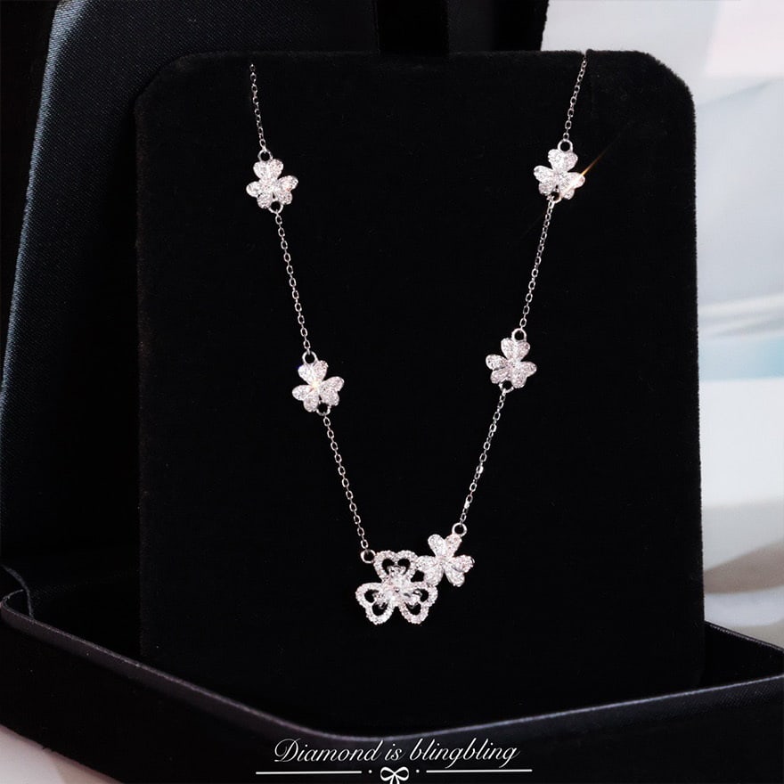 14k Gold 0.43 Ct Natural H Diamond Necklace - 5