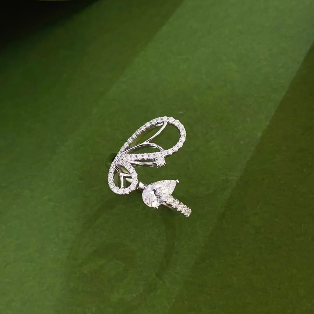 Gia Certified 14k Gold 0.8 Ctw Natural E Vs2 Pear Diamond Ring - 4