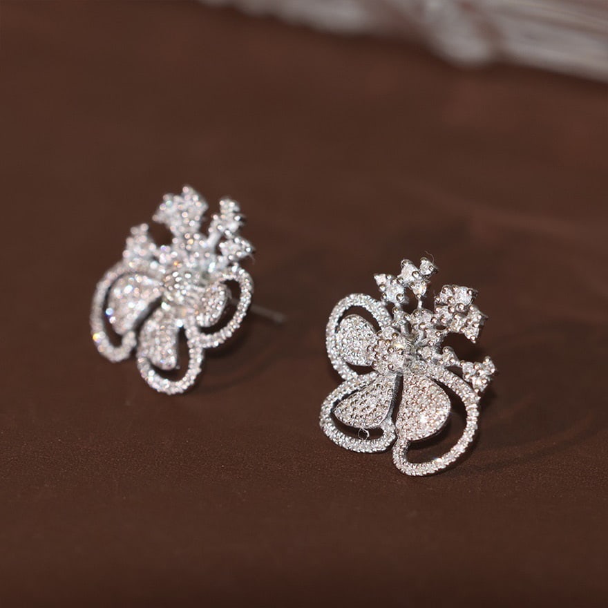 14k Gold 0.6 Ct Natural H Diamond Earrings - 2