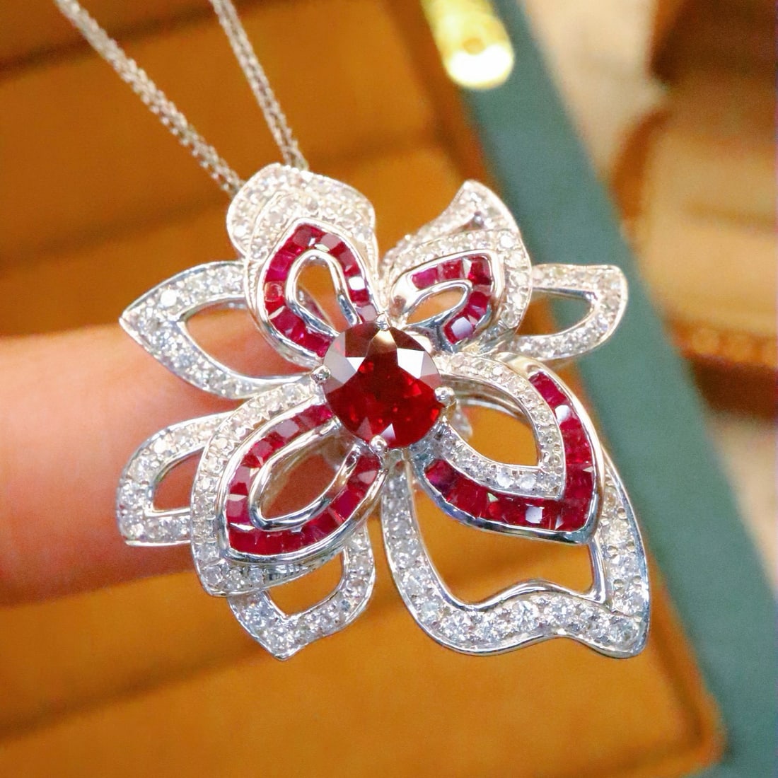 14k Gold 1.84 Ctw Natural Ruby & Ruby Ring/pendant( Without Chain ) - 5