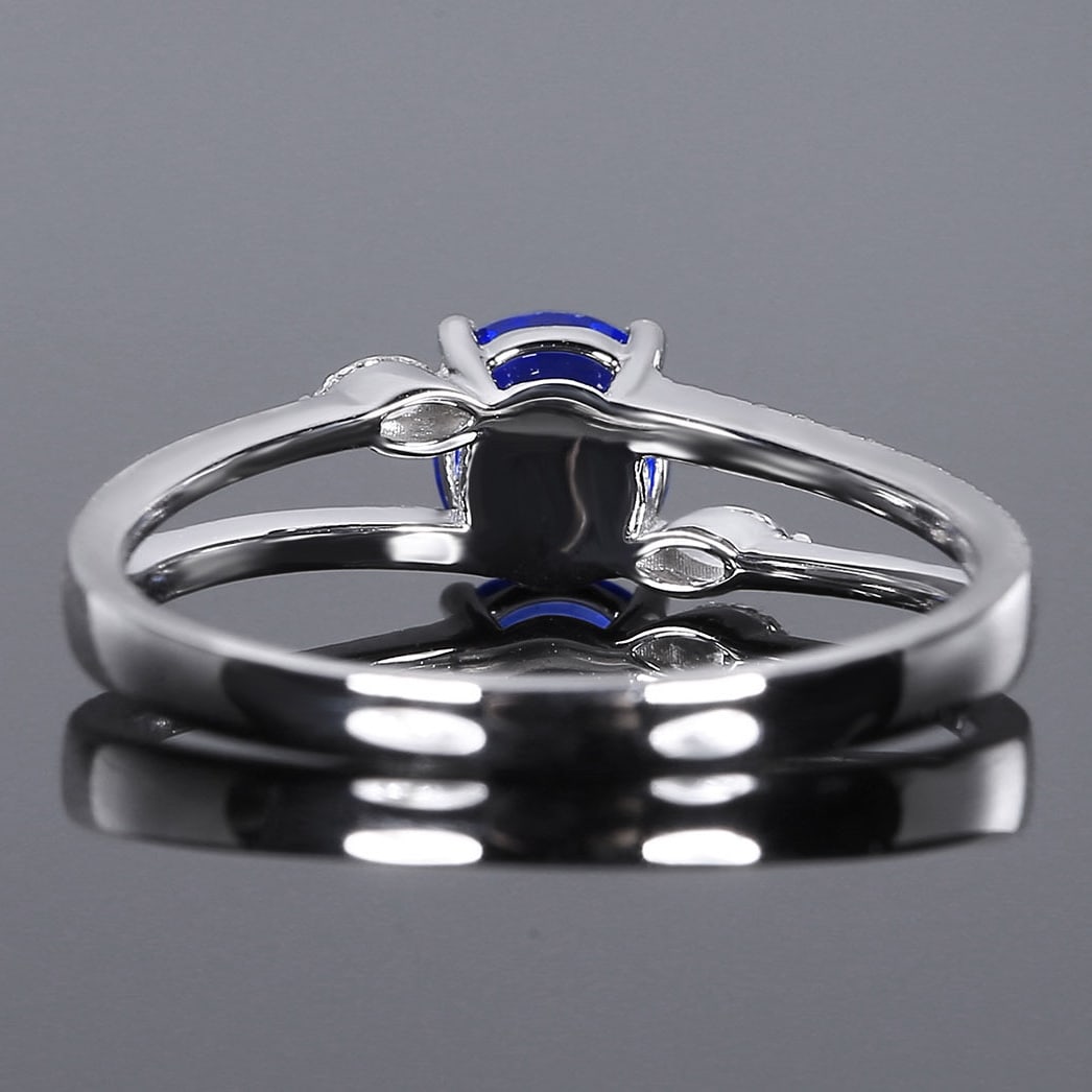 14k Gold 1.19 Ctw Natural Sapphire & Diamond Ring - 4