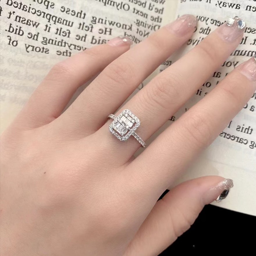 14k Gold 0.5 Ct Natural H Diamond Ring - 2