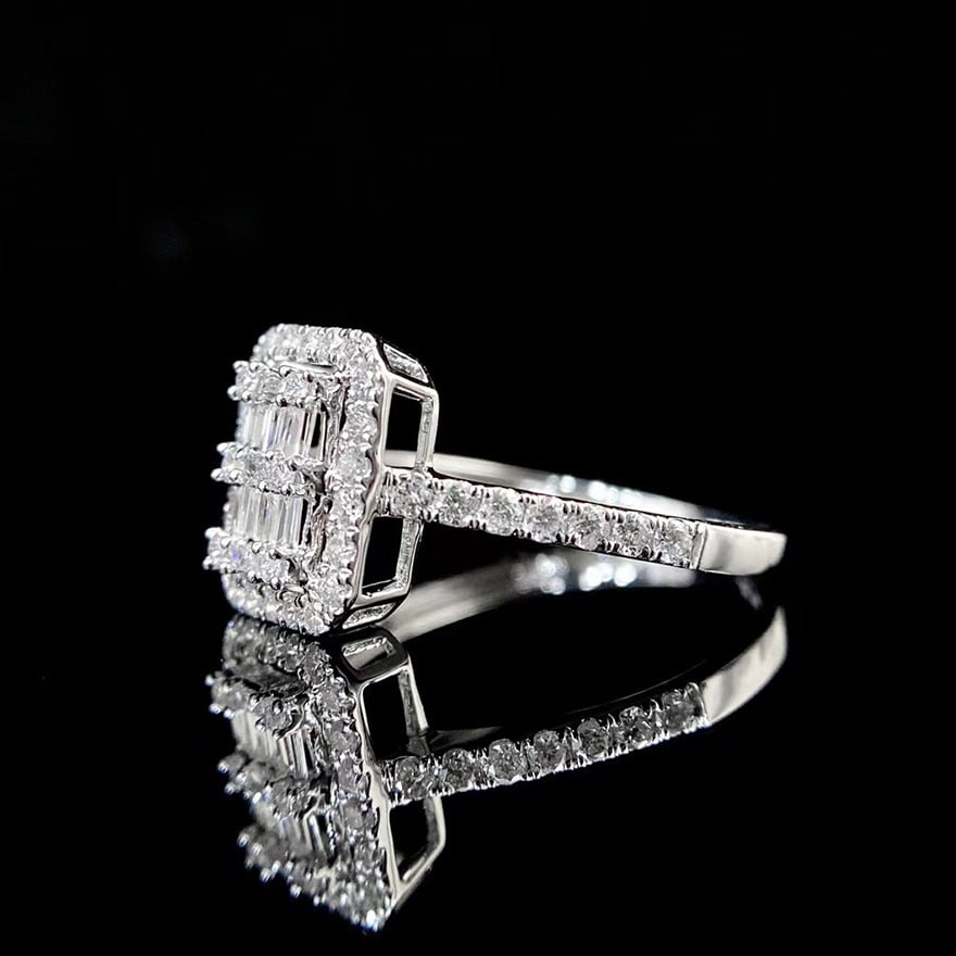 14k Gold 0.5 Ct Natural H Diamond Ring - 4