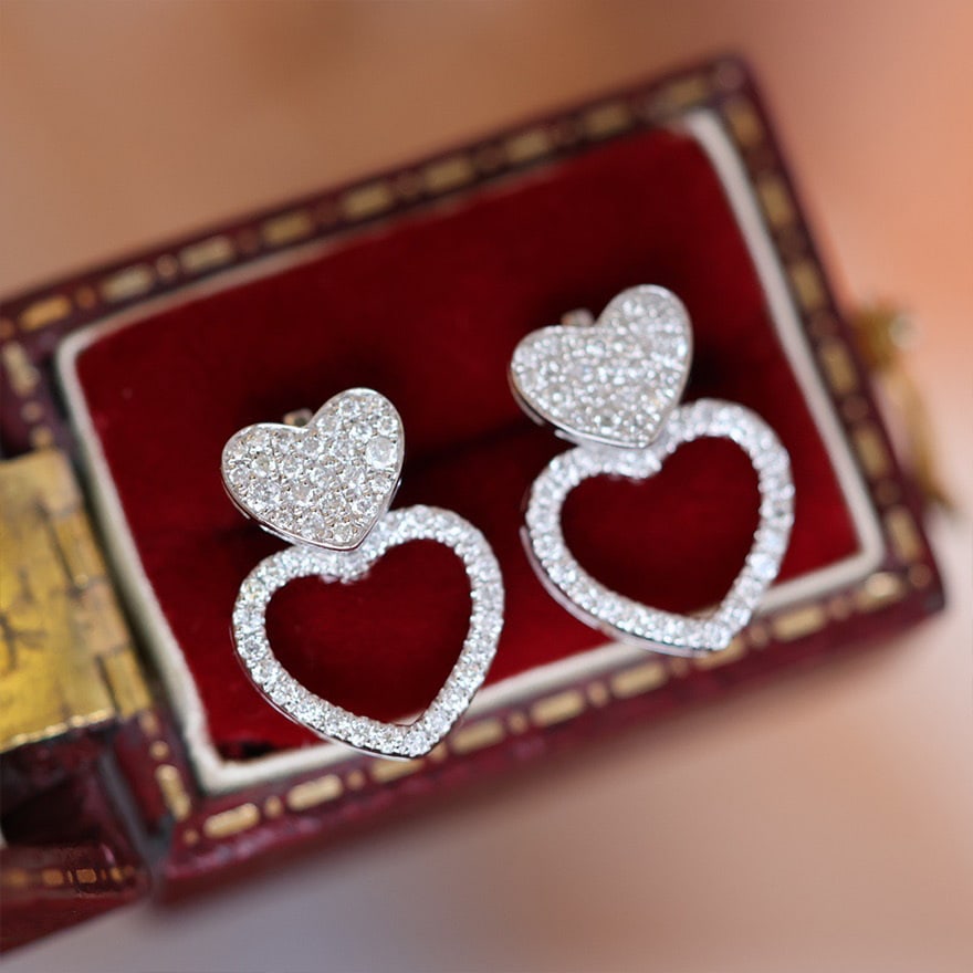 14k Gold 0.38 Ct Natural H Diamond Earrings - 2