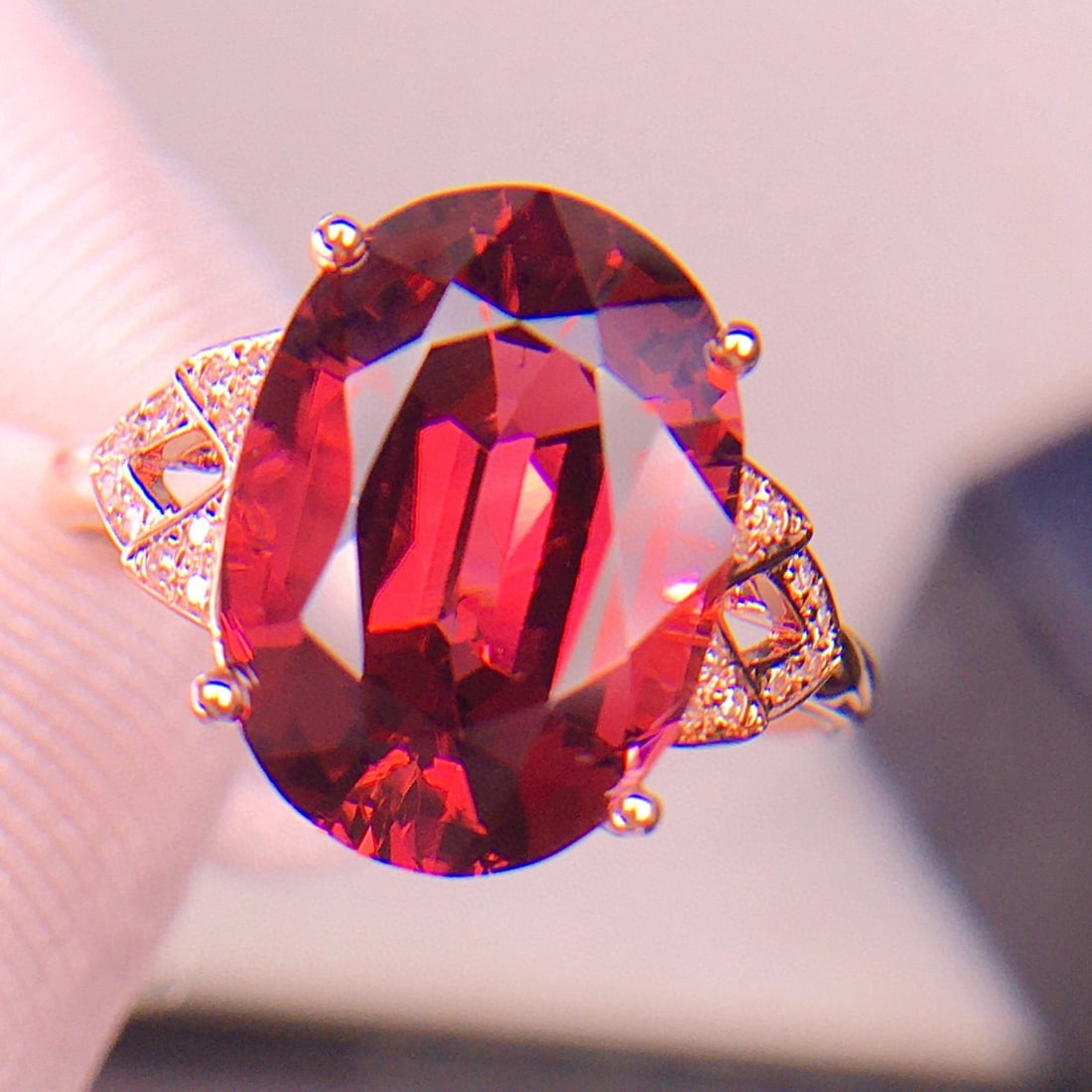 14k Gold 5.1 Ct Natural Tourmaline & Diamond Ring - 2