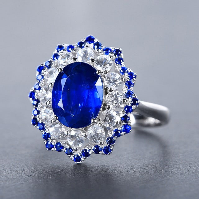 14k Gold 2.48 Ctw Natural Sapphire & Sapphire Ring - 2