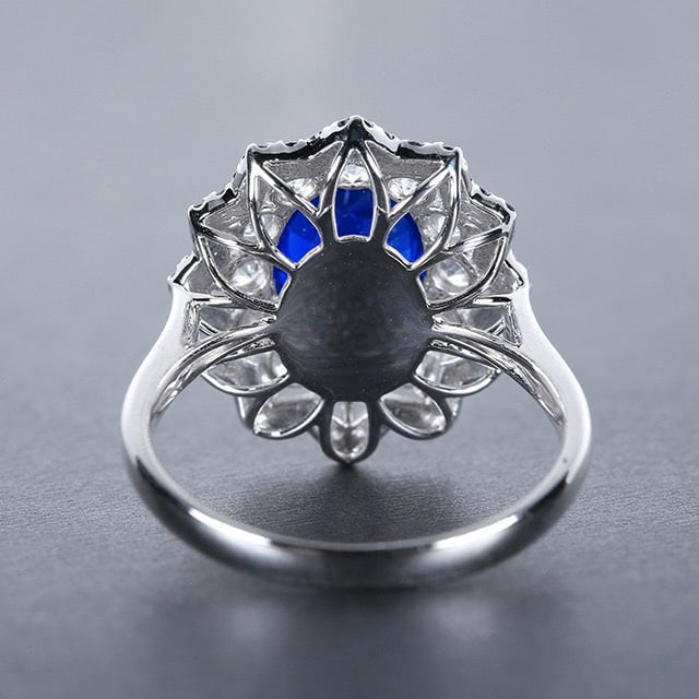 14k Gold 2.48 Ctw Natural Sapphire & Sapphire Ring - 4