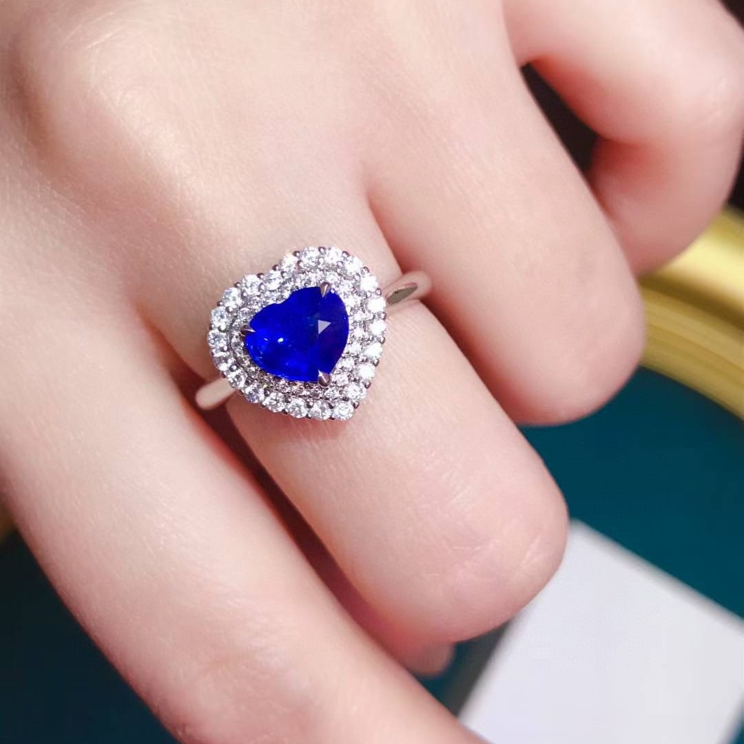 14k Gold 2.04 Ctw Natural Sapphire & Diamond Ring - 2