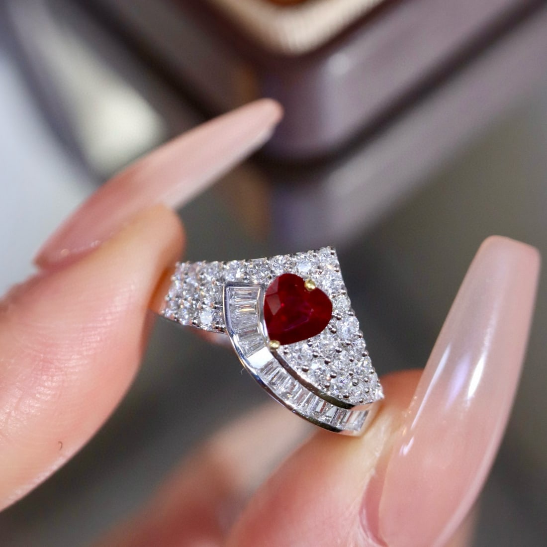 14k Gold 1.08 Ctw Natural Ruby & Diamond Ring - 5