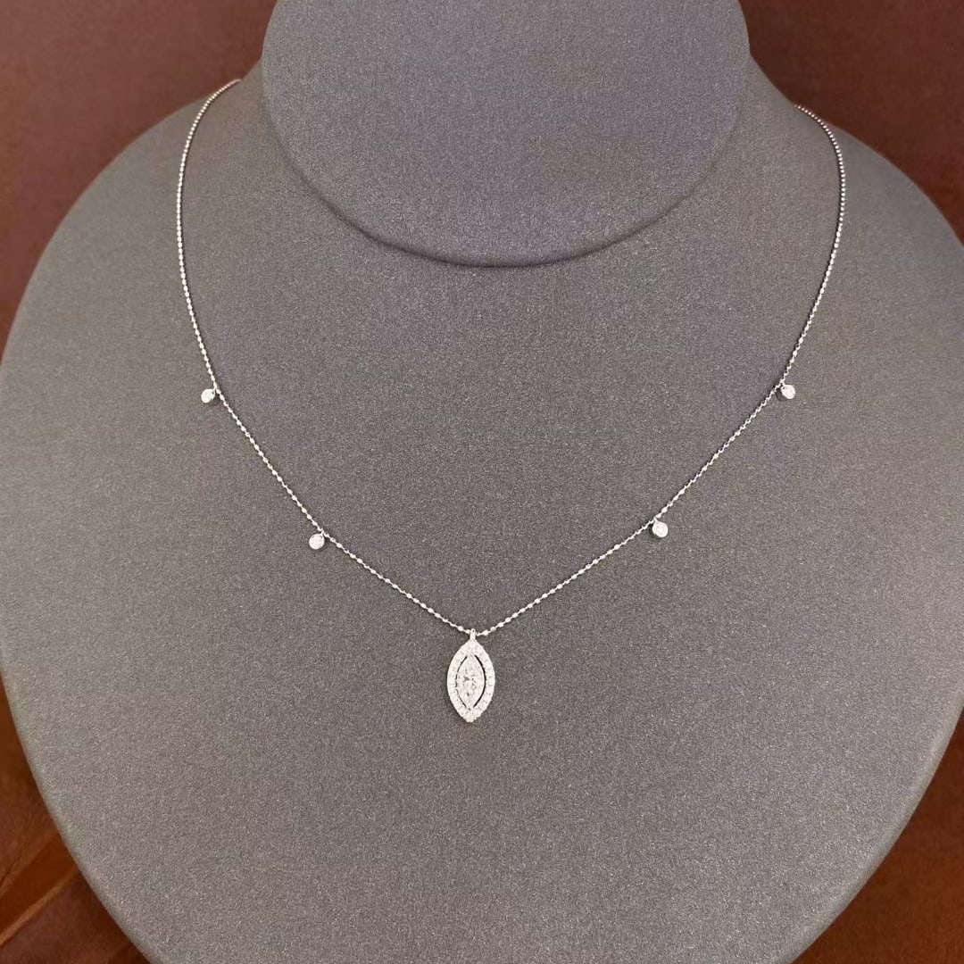 Gia Certified 14k Gold 0.6 Ctw Natural E Vs2 Marquise Diamond Necklace: Ref:231048111 // gold content:14k gold // main gemstone:diamond // certified:gia // shape:marquise // carat weight:0. 4ct // clarity grade:vs2 // color:e // treatment:natural // // adjacent gemstone