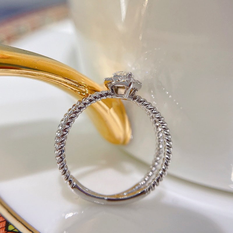 Gia Certified 14k Gold 0.33 Ct Natural F If Marquise Diamond Ring - 3