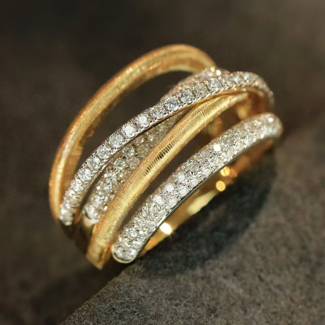 14k Gold 0.75 Ct Natural H Diamond Ring - 3