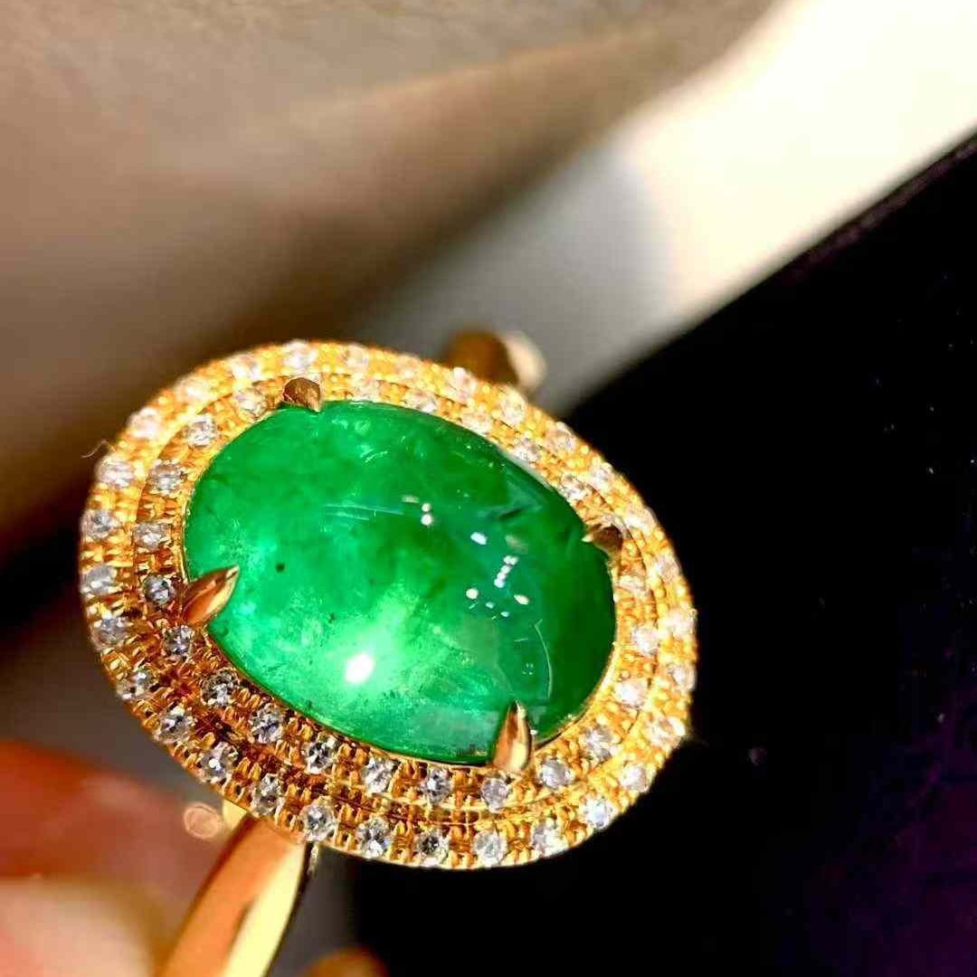 14k Gold 2.93 Ctw Natural Emerald & Diamond Ring - 3