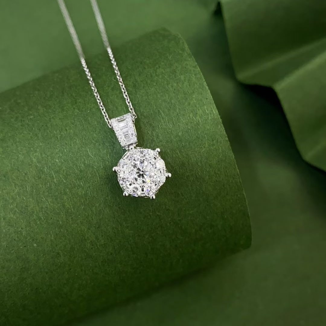 Gia Certified 14k Gold 0.70 Ctw Natural E Vs2 Round Diamond Necklace - 4