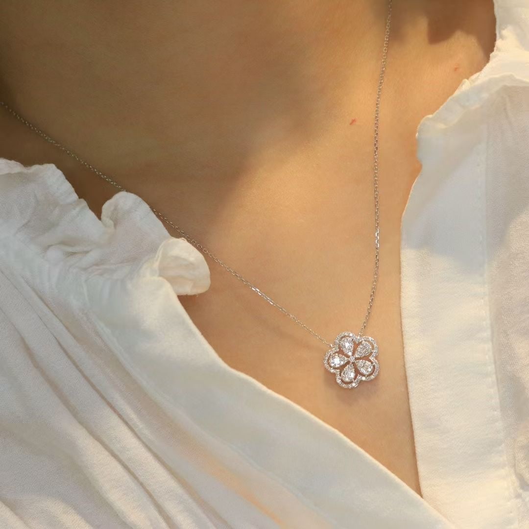 14k Gold 0.35 Ct Natural H Diamond Necklace - 6