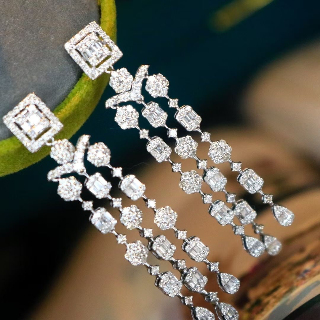 14k Gold 2.4 Ct Natural H Diamond Earrings - 3