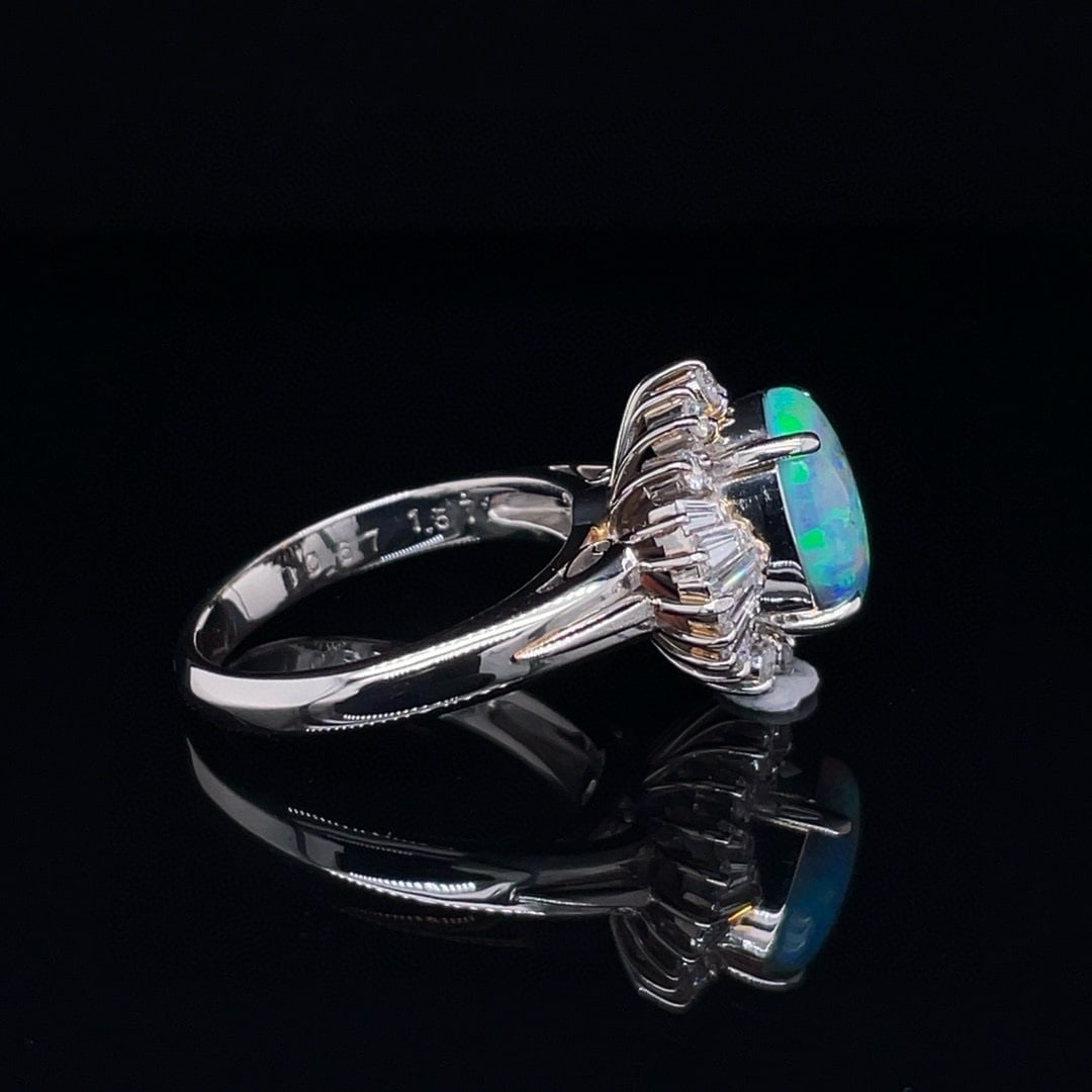 14k Gold 2.24 Ctw Natural Opal & Diamond Ring - 3