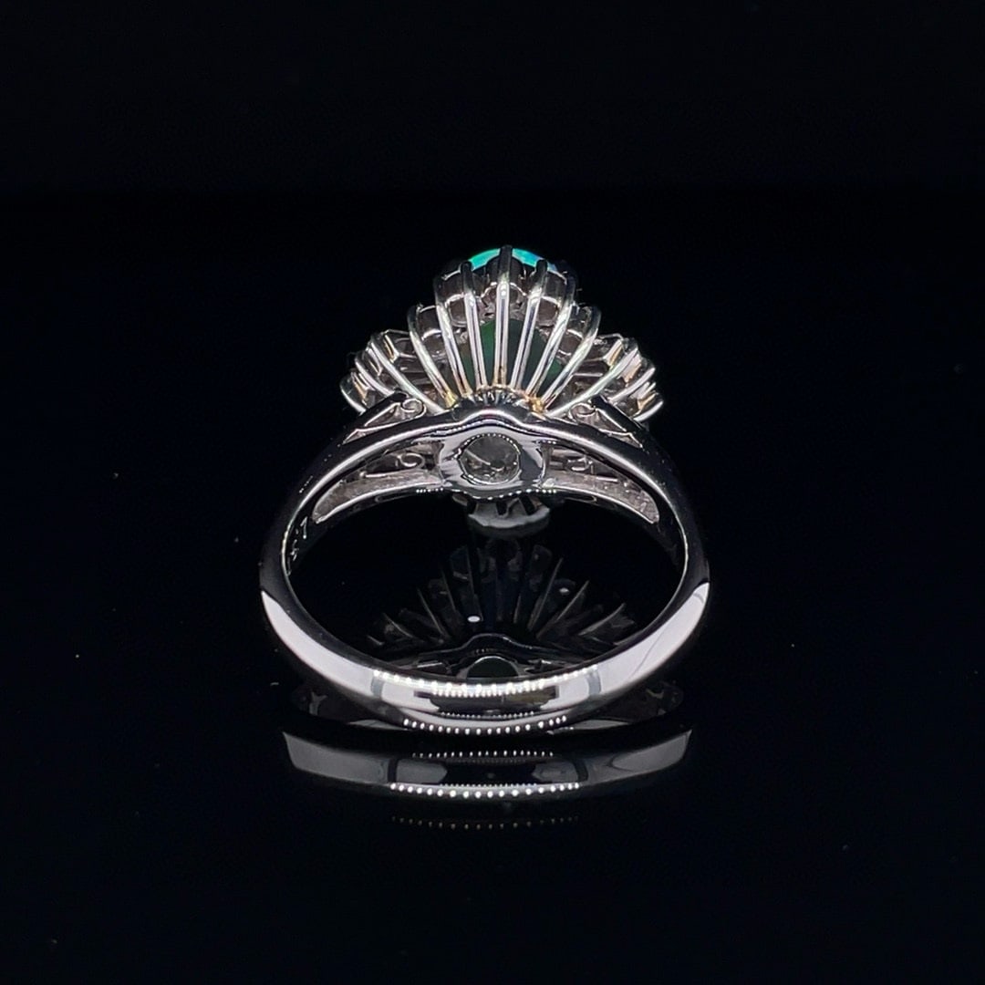 14k Gold 2.24 Ctw Natural Opal & Diamond Ring - 4