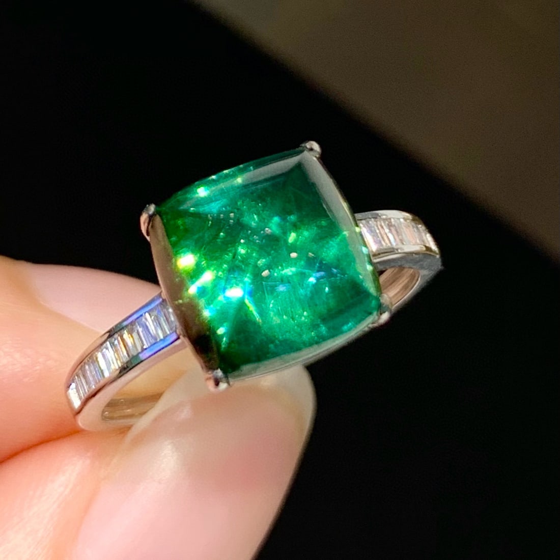 14k Gold 4.75 Ct Natural Tourmaline & Diamond Ring - 5