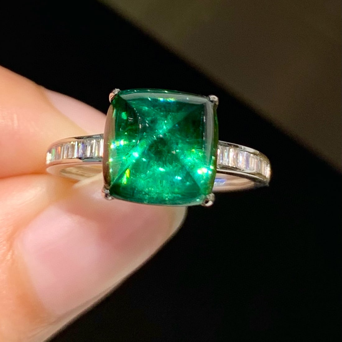 14k Gold 4.75 Ct Natural Tourmaline & Diamond Ring - 6
