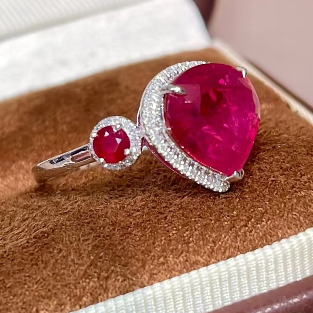 14k Gold 4.71 Ctw Natural Tourmaline & Ruby Ring - 3