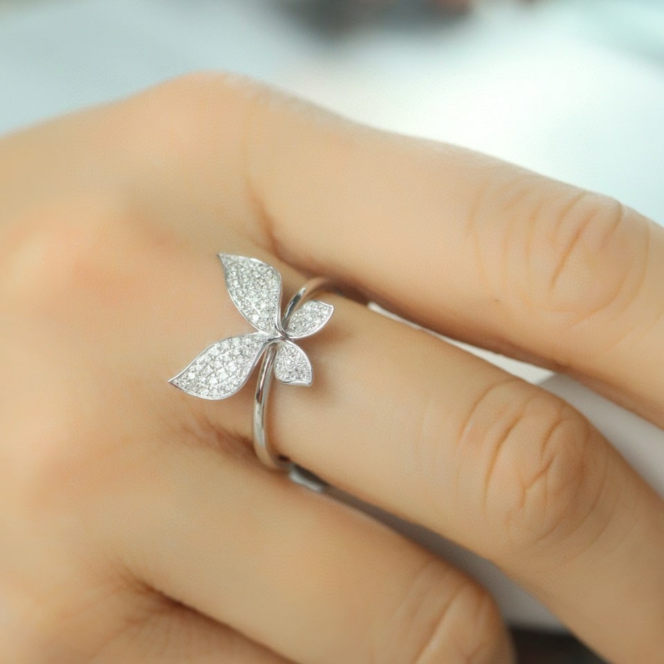 14k Gold 0.30 Ct Natural H Diamond Ring - 2