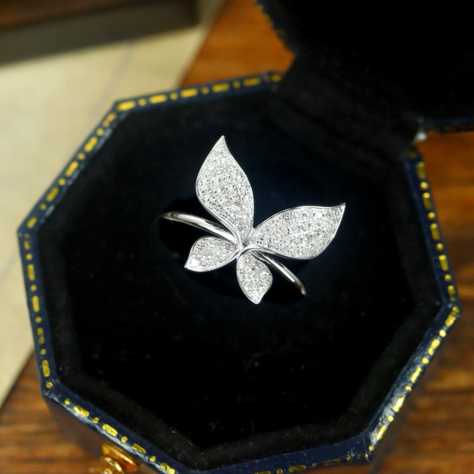 14k Gold 0.30 Ct Natural H Diamond Ring - 6