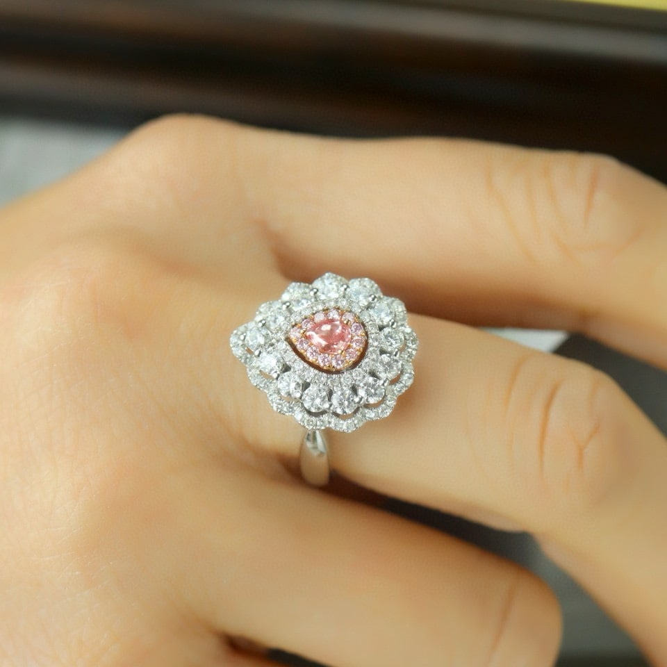 14k Gold 1.20 Ctw Natural Pink Diamond & Diamond Ring - 5