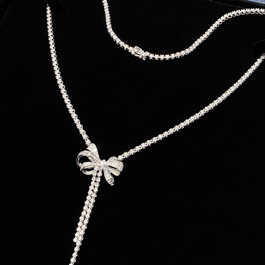 14k Gold 2.8 Ct Natural H Diamond Necklace - 2