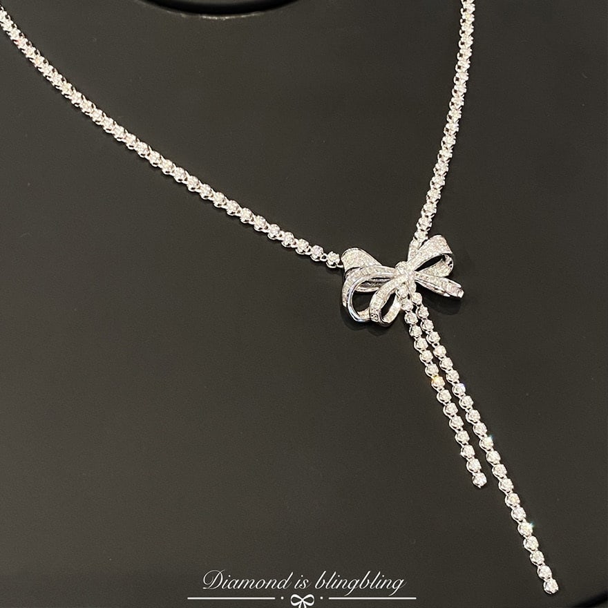 14k Gold 2.8 Ct Natural H Diamond Necklace - 4