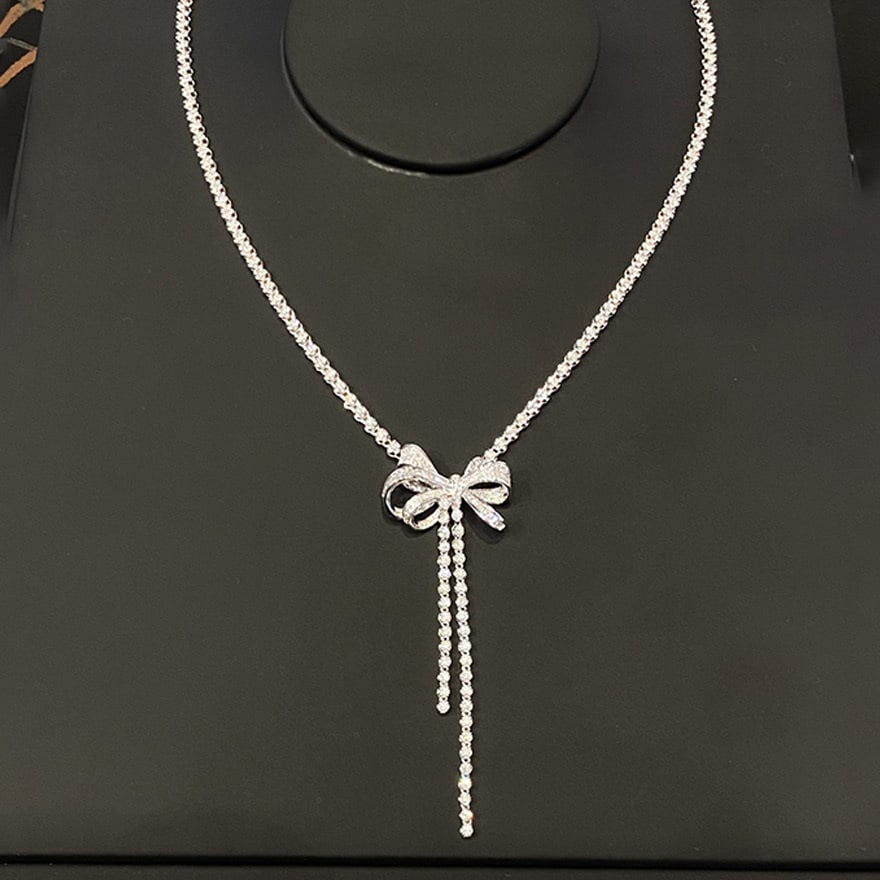 14k Gold 2.8 Ct Natural H Diamond Necklace - 5