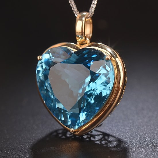 14k Gold 30.8 Ct Natural Topaz Pendant( Without Chain ) - 2