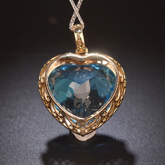 14k Gold 30.8 Ct Natural Topaz Pendant( Without Chain ) - 4